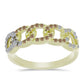 Goldplattierter Silberring mit Champagner-Diamant und weißem Diamant