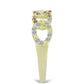 Goldplattierter Silberring mit Champagner-Diamant und weißem Diamant