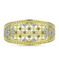 Goldplattierter Silberring mit Champagner-Diamant und weißem Diamant