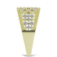 Goldplattierter Silberring mit Champagner-Diamant und weißem Diamant