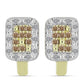 Goldplattierte Silberohrringe mit Champagner-Diamant und weißem Diamant