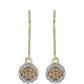 Goldplattierte Silberohrringe mit Champagner-Diamant und weißem Diamant