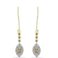 Goldplattierte Silberohrringe mit Champagner-Diamant