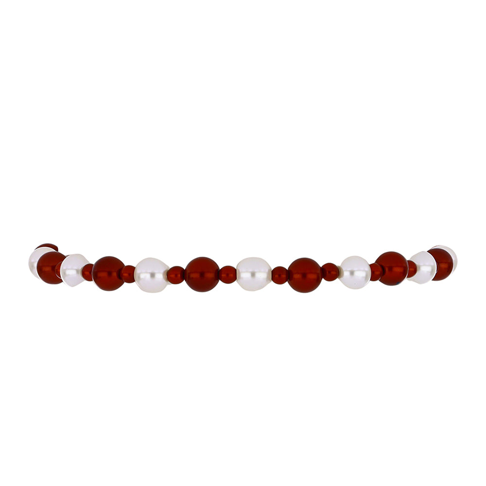 Goldplattiertes Silberarmband mit roter Süßwasserperle und weißer Süßwasserperle 2 