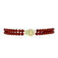 Goldplattiertes Silberarmband mit roter Süßwasserperle