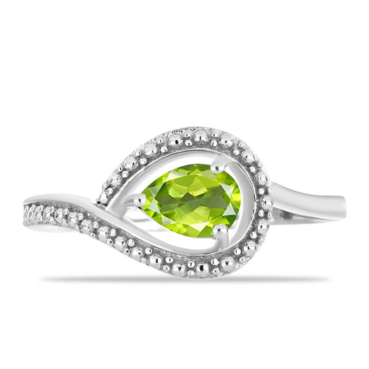 Silberring mit Peridot aus Changbai