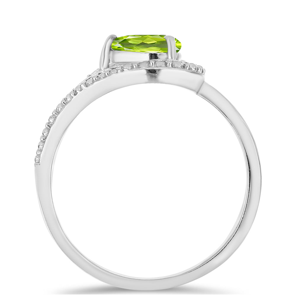 Silberring mit Peridot aus Changbai 3 