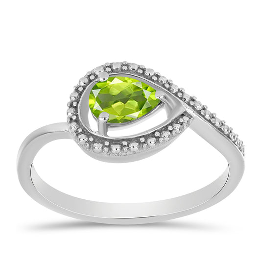 Silberring mit Peridot aus Changbai