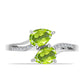 Silberring mit Peridot aus Changbai und weißem Topas
