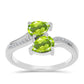 Silberring mit Peridot aus Changbai und weißem Topas