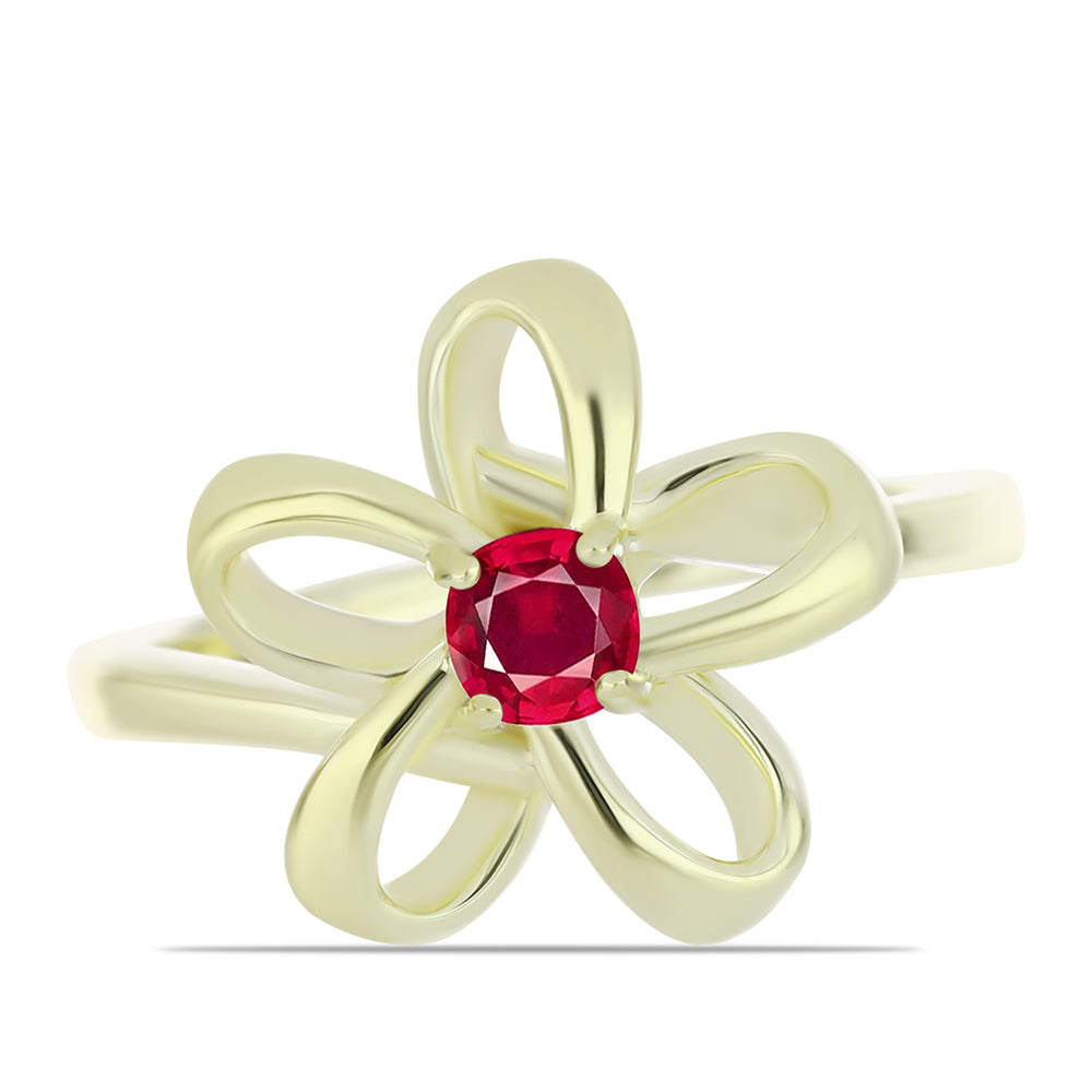 Goldplattierter Silberring mit Rubin aus Madagaskar 1 