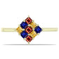Goldplattierter Silberring mit regenbogenfarbenem Rosebery Saphir