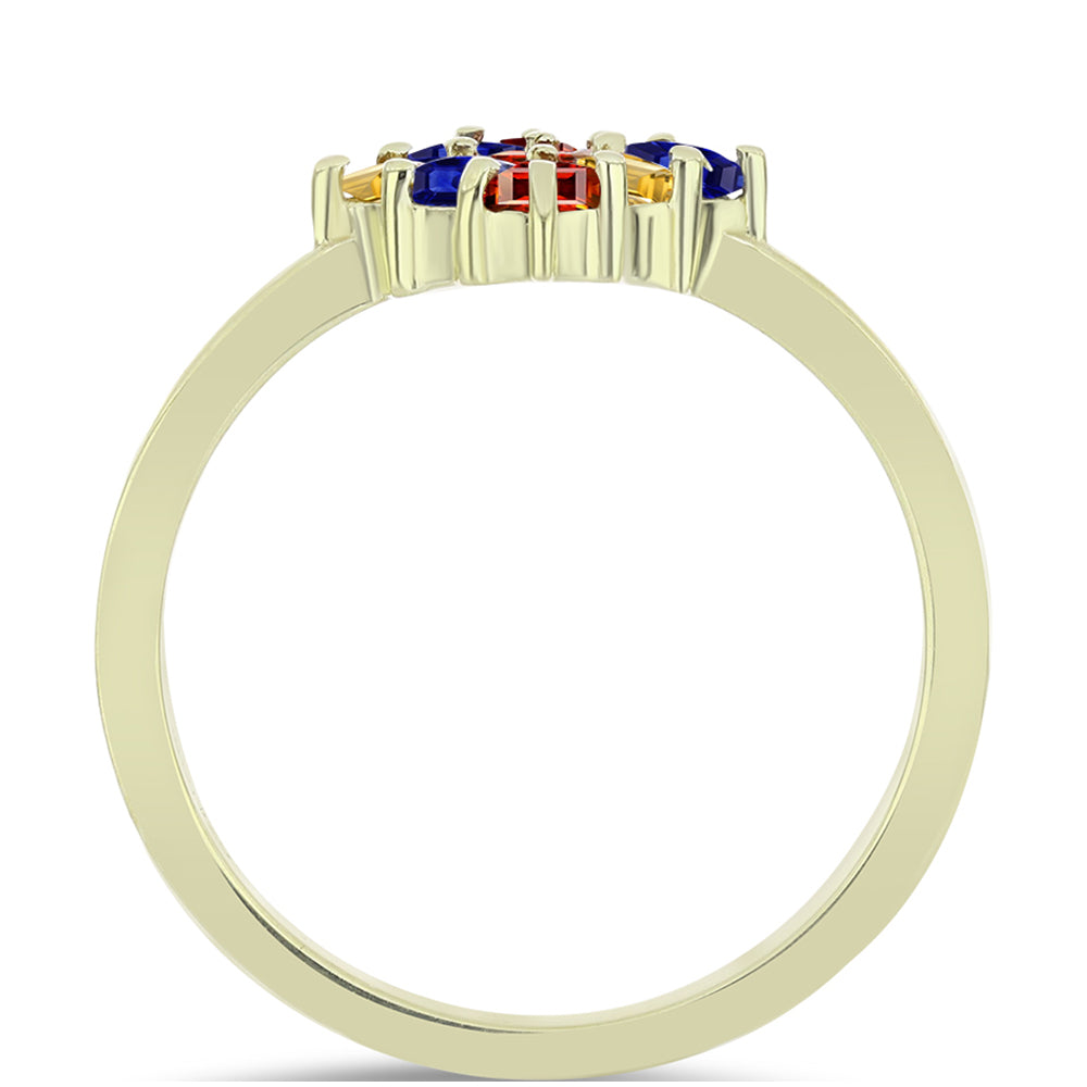 Goldplattierter Silberring mit regenbogenfarbenem Rosebery Saphir 2 
