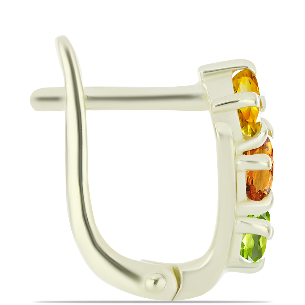 Goldplattierte Silberohrringe mit regenbogenfarbenem Rosebery Saphir 2 