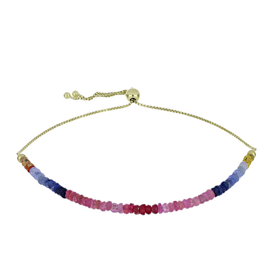 Goldplattiertes Silberarmband mit regenbogenfarbenem Rosebery Saphir