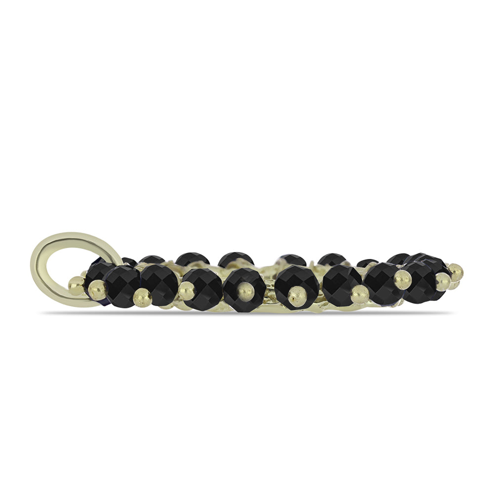 Goldplattierter Silberanhänger mit schwarzem Onyx aus Suwar 2 