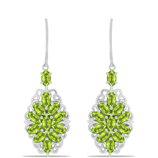 Silberohrringe mit Peridot aus Changbai