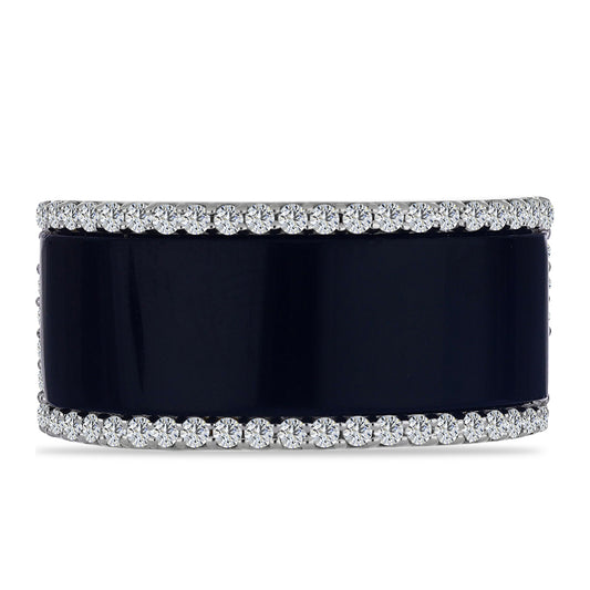 Goldplattierter Silberring mit schwarzem Onyx aus Suwar und weißem Topas