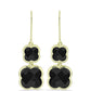 Goldplattierte Silberohrringe mit schwarzem Onyx aus Suwar