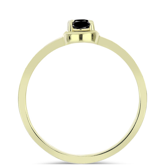 Goldplattierter Silberring mit schwarzem Onyx aus Suwar