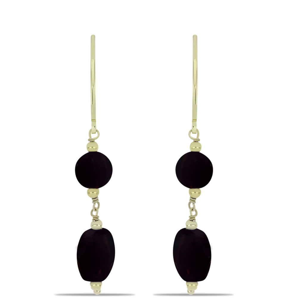 Goldplattierte Silberohrringe mit schwarzem Onyx aus Suwar 1 