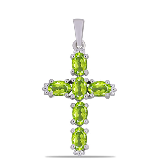 Silberanhänger mit Peridot aus Changbai