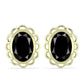 Goldplattierte Silberohrringe mit schwarzem Onyx aus Suwar