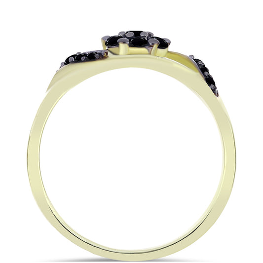 Goldplattierter Silberring mit schwarzem Onyx aus Suwar