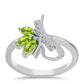 Silberring mit Peridot aus Changbai und weißem Topas