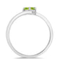 Silberring mit Peridot aus Changbai und weißem Topas