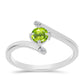 Silberring mit Peridot aus Changbai und weißem Topas