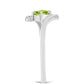 Silberring mit Peridot aus Changbai und weißem Topas