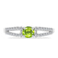 Silberring mit Peridot aus Changbai und weißem Topas