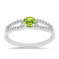 Silberring mit Peridot aus Changbai und weißem Topas