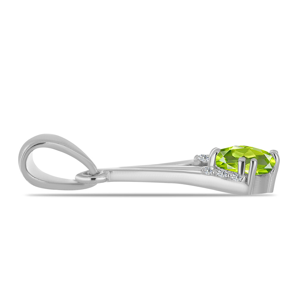 Silberanhänger mit Peridot aus Changbai und weißem Topas