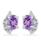 Silberohrringe mit Rose De France Amethyst und weißem Topas