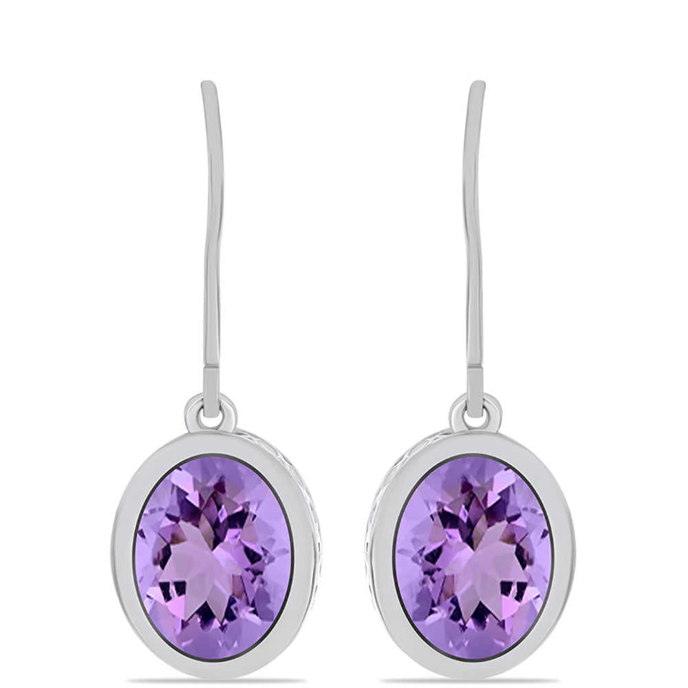 Silberohrringe mit Rose De France Amethyst 1 