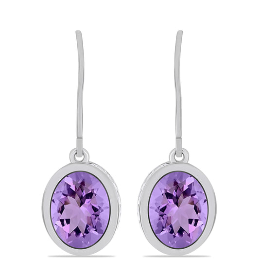 Silberohrringe mit Rose De France Amethyst