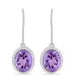 Silberohrringe mit Rose De France Amethyst