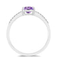 Silberring mit Rose De France Amethyst und weißem Topas
