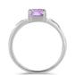 Silberring mit Rose De France Amethyst und weißem Topas