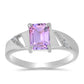 Silberring mit Rose De France Amethyst und weißem Topas