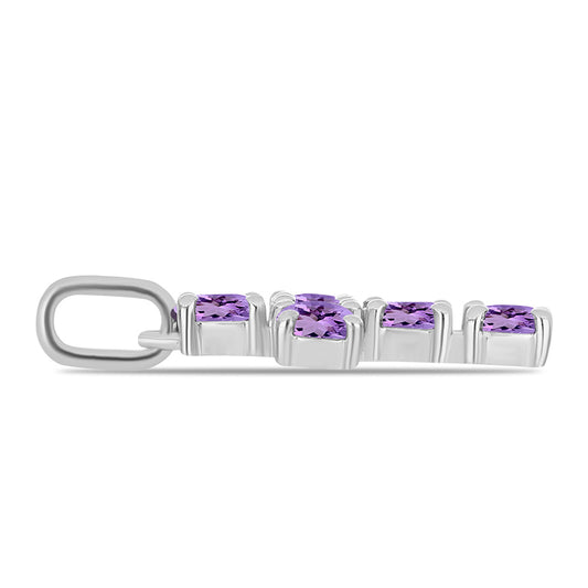 Silberanhänger mit Rose De France Amethyst