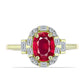 Goldplattierter Silberring mit Rubin aus Madagaskar und weißem Zirkon