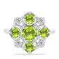 Silberring mit Peridot aus Changbai und weißem Topas