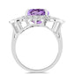 Silberring mit Rose De France Amethyst und weißem Topas