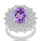 Silberring mit Rose De France Amethyst und weißem Topas