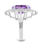 Silberring mit Rose De France Amethyst und weißem Topas