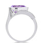 Silberring mit Rose De France Amethyst und weißem Topas