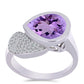 Silberring mit Rose De France Amethyst und weißem Topas